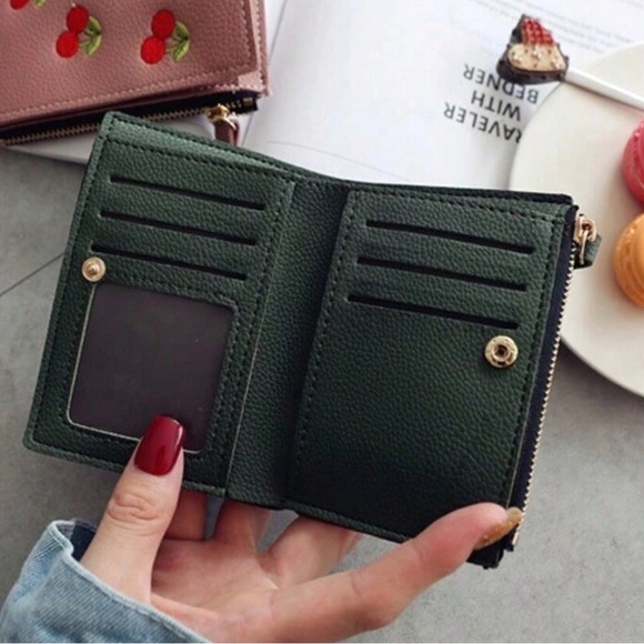🍒NEW Green Cherry Embroidered Wallet🍒 - Picture 2 of 5